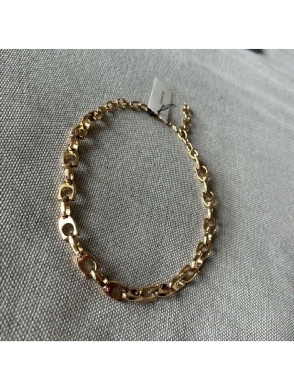 Coach Chunky Signature Chain Link Goldtone Necklace NWT